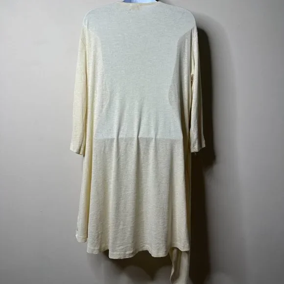 Umgee Cream 3/4 Sleeves Asymmetrical Top Size Large - Picture 4 of 5